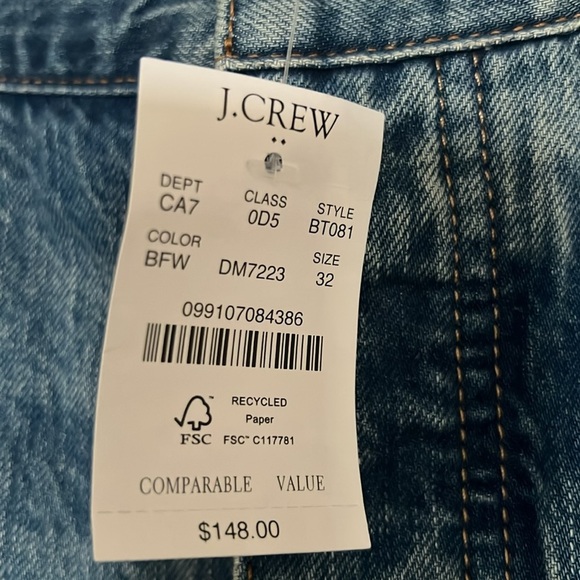 J.Crew Factory High Rise Straight Button Fly Jeans - 100% Cotton - NWT - Size 32 - Picture 11 of 15